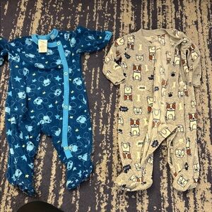 Carter's Blue and Gray Footies Set